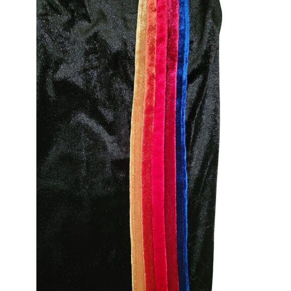 Aviator Nation Black Velvet 5 Stripes Track Pants Sweatpants Joggers Men's XL - Picture 3 of 7